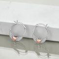 wholesale 925 Sterling Silver Angel Wing Heart Hoop Earrings for Women Girls Gift-0-2