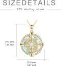 wholesale 925 Sterling Silver Compass Necklace for Women with Crystal Pendant Jewelry Graduation Gift for Teen Girls-0-81