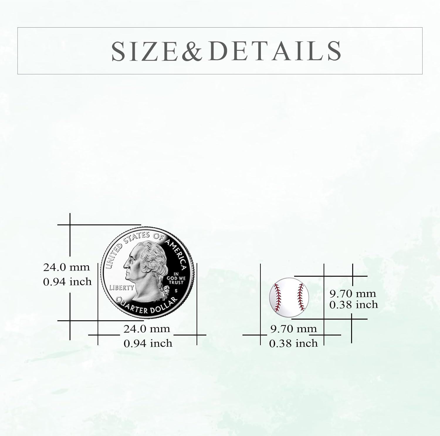 wholesale 925 Sterling Silver Baseball Stud Earrings with Red Stitching for Women-0-3