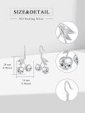 wholesale 925 Sterling Silver Cherry Skull Leaf Drop Earrings-0-1