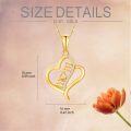 wholesale 14K Gold Mom Heart Pendant Necklace with Cubic Zirconia - Gift for Mother's Day-0-3
