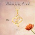 wholesale 14k Gold Lab Diamond Mom Heart Pendant Necklace-0-3
