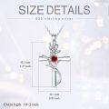 wholesale 925 Sterling Silver 12 Birthstone Flower Pendant Necklace for Women-0-53