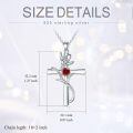 wholesale 925 Sterling Silver Cross Pendant With Red Gemstone And Lily Design-0-53