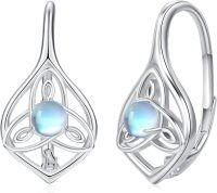 wholesale 925 Sterling Silver Moonstone Celtic Knot Hoop Earrings for Women-A-Celtic Knot