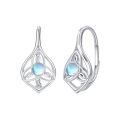 wholesale 925 Sterling Silver Moonstone Triquetra Earrings-0-0