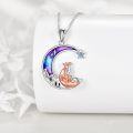 wholesale 925 Sterling Silver Fox Moon Star Pendant Necklace for Women-0-2