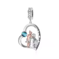 wholesale 925 Sterling Silver Family Love Charm Bracelet for Daughter Mother Lover - Birthday Valentine's Day Gifts-05-12-December
