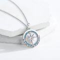 wholesale 925 Sterling Silver Compass Turquoise Pendant Necklace with Inspirational Message Go in the direction of your dreams - Christian Faith Jewelry for Women-0-1