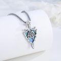 wholesale 925 Sterling Silver Valknut Shield Shape Norse Jewelry Necklaces for Men Women -0-4