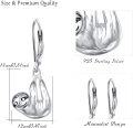 wholesale 925 Sterling Silver Sloth Shape Hypoallergenic Dangle Drop Earrings for Sensitive Ears-0-2