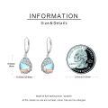wholesale 925 Sterling Silver Rose Gold Sloth Blue Opal Teardrop Drop Earrings For Women-0-5