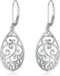 wholesale 925 Sterling Silver Teardrop Filigree Drop Earrings-0-0