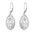 wholesale 925 Sterling Silver Vintage Filigree Teardrop Leverback Earrings-0-0