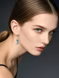 TOUPOP Sterling Silver Turquoise Cowgirl Western Dangle Earrings-0-2
