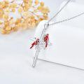 wholesale 925 Sterling Silver Cardinal Bird Cross Pendant Necklace for Women Girls Christian-0-2