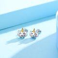 wholesale 925 Sterling Silver Unicorn Stud Hoop Earrings for Girls Women Kids  3D Cute Cartoon Design with Gold Horn and Pink Cheeks-0-2