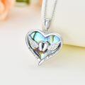 wholesale 925 Sterling Silver Abalone Shell Heart Angel Baby Pendant Necklace for Women-0-3