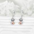 wholesale 925 Sterling Silver Sloth Heart Charm Leverback Earrings Gift for Her-0-2