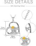 wholesale 925 Sterling Silver Horseshoe Highland Cow Sunflower Love You Forever Pendant Necklace for Women-0-3