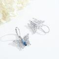 wholesale 925 Sterling Silver Blue Crystal Butterfly Drop Earrings for Women-0-4