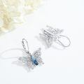 wholesale 925 Sterling Silver Blue Crystal Butterfly Drop Earrings for Women-0-4
