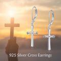 wholesale 925 Sterling Silver Cross Dangle Earrings for Women s-0-5
