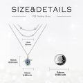 wholesale 925 Sterling Silver Layered Turtle Pendant Necklaces with Abalone Shell Inlay and Stars Design-0-2