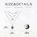 wholesale 925 Sterling Silver Layered Turtle Pendant Necklaces with Abalone Shell Inlay and Stars Design-0-2