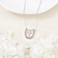 wholesale 925 Sterling Silver Cross Horseshoe Pendant Necklace for Women Girls  45cm Chain Length-0-2