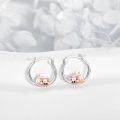 wholesale 925 Sterling Silver Pig Charm Hoop Earrings for Women - Adorable Animal -0-2