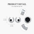 wholesale 925 Sterling Silver Horseshoe Black Onyx Celtic Knot Stud Earrings for Women-0-5
