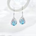 wholesale 925 Sterling Silver Turquoise Daisy Earrings – Hypoallergenic, 0.39x1.1 Inch, 3.2g-0-1