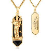wholesale 925 Sterling Silver Saint Sebastian Enamel Necklace-St Sebastian