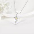 wholesale 925 Sterling Silver Daisy Cross Necklace Birth Flower Jewelry for Women-0-1