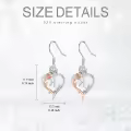 TOUPOP Sterling Silver Rose Heart Butterfly Initial H Letter Drop Dangle Earrings-0-5