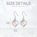 TOUPOP Sterling Silver Rose Heart Butterfly Initial H Letter Drop Dangle Earrings-0-5