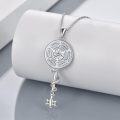 wholesale 925 Sterling Silver Snake Key Labyrinth Opalite Triple Moon Goddess Pendant Necklace-0-2