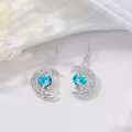 TOUPOP Sterling Silver Topaz Celtic Moon Drop Dangle Earrings-0-4