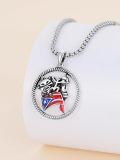 wholesale 925 Sterling Silver African Map & Puerto Rican Flag Pendant Necklaces for Men/Women Gifts-0-3