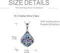 wholesale 925 Sterling Silver Abalone Shell Lotus Pendant Necklaces for Women Girls s 45cm Chain Length-0-4