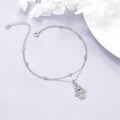 wholesale 925 Sterling Silver Hamsa Hand Charm Bracelet With Blue Evil Eye-0-3