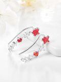wholesale 925 Sterling Silver Fire Opal & CZ Star Ear Climber Earrings for Women - Bridal  Ideas-0-1