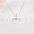 wholesale 14K Gold Guardian Angel Cross Pendant Necklace for Women - Christmas Gift-0-2