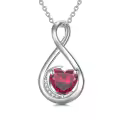 TOUPOP Sterling Silver Garnet Infinity Love Moon Pendant Necklace-0-0