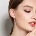 wholesale 925 Sterling Silver Cute Fox Holding Heart Earrings Wholesale Pink-0-27