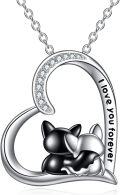 wholesale 925 Sterling Silver Love You Forever Cat Pendant Necklaces for Women Girls Gifts Jewelry Accessories-0-0