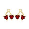 wholesale 14k Gold Pineapple Heart Design Stud Earrings For Women-0-0