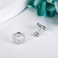 wholesale 925 Sterling Silver Heart-Shaped Sea Otter Stud Earrings for Women-0-2