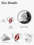wholesale 925 Sterling Silver Football in Heart Stud Earrings Sporty Gift for Her-0-3